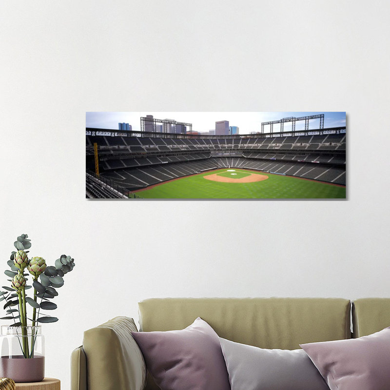 Coors Field Denver CO 1 Piece Wrapped Canvas Panoramic Wall Art, 121.92 cm H x 40.64 cm W x 3.175 cm D