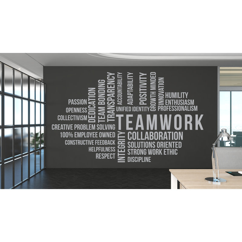 Autocollant de bureau Teamwork, H 30 po x l 50 po, Noir mat