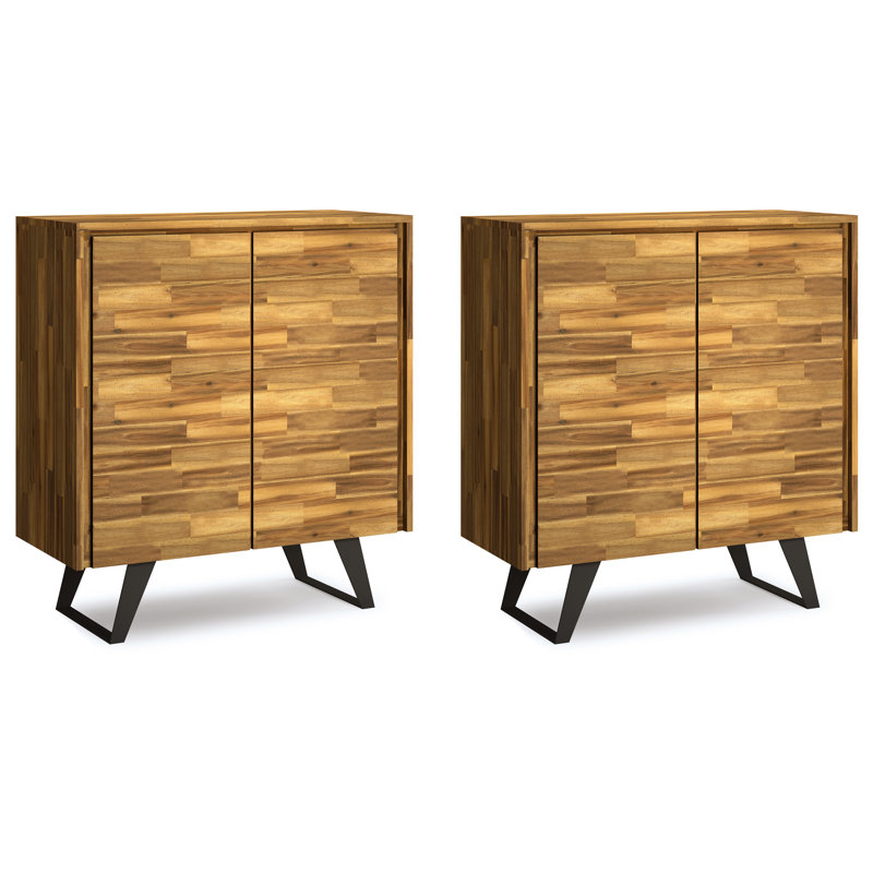 Ensemble de 2 armoires de rangement Lowry ACACIA, Blé doré