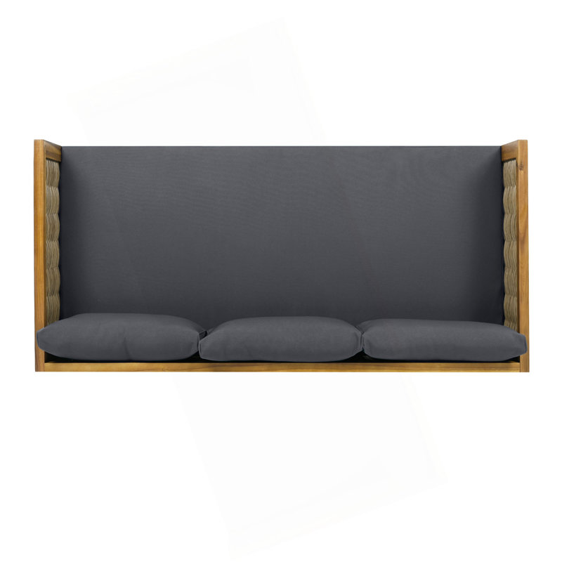 Claremont 3 Seater Daybed With Rattan Arms, Brown, Gray