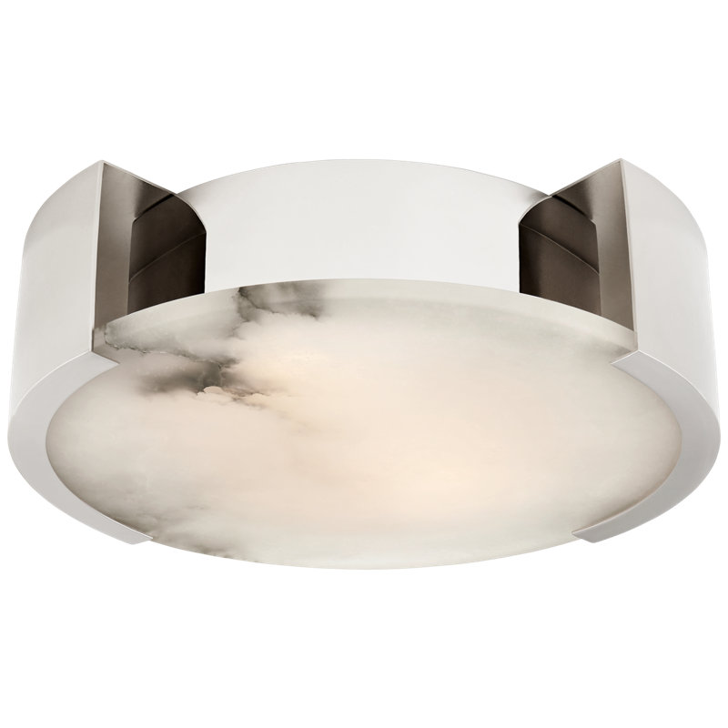Kelly Wearstler Melange Small Flush Mount, Polished Nickel, 4.5" H x 13.625" W x 13.625" D