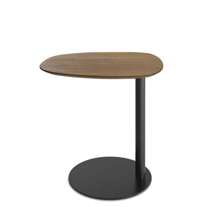 Swole Solid Wood End Table, Walnut/Black, 20" H x 20" W x 15" D