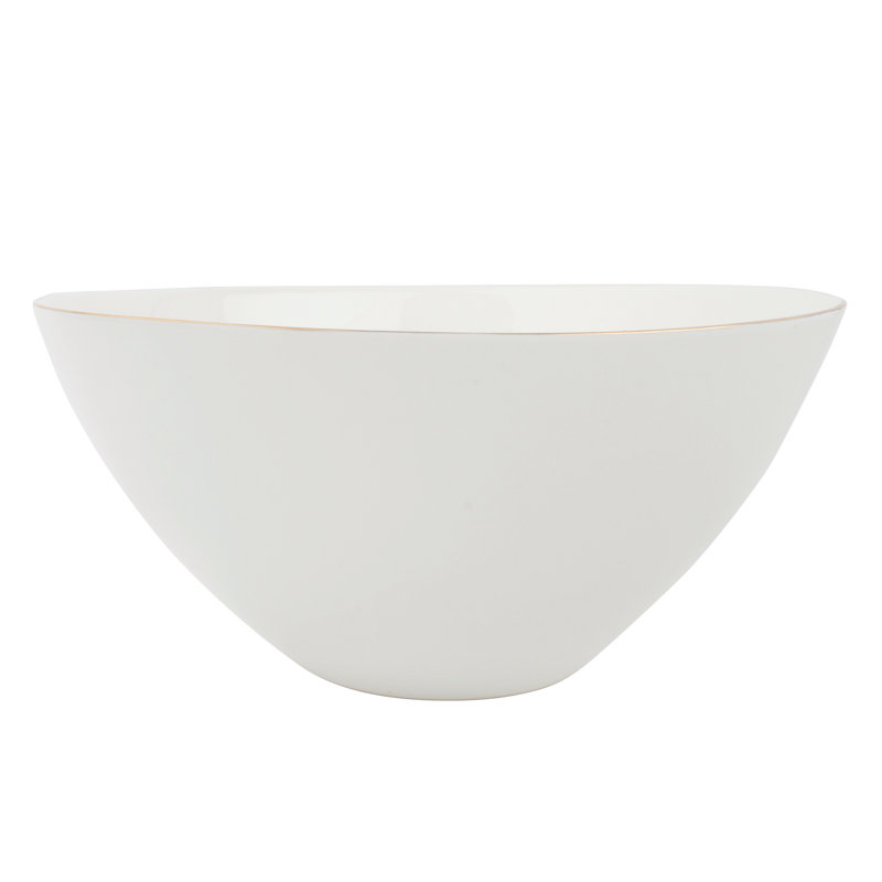 Abbesses Rice Bowl Set, White/Gold