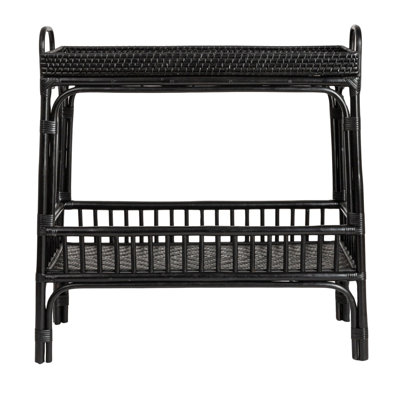 Edgehill Hand Woven Bamboo And Rattan Console Table With Shelf
