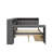 Wood Full Size Platform Bed With Storage Units, Drawers, Charging Port, LED Light, Desk-1905274587