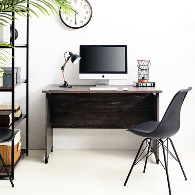 Gray Writing Desk For Office Use - Water & Heat , Stain Scratch E0 Graded Board, 2X Thicker , Made In Composite Wood Table Doubled Thickness