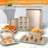 13 PCS Nonstick Bakeware Set,Carbon Steel Baking Pans Set with Dual Handles, Includes Roasting Pan, Pizza Pan, Cookie Sheet, Cake Pans, Muffin Pans, Cooling Rack, Oven Mitts (Champagne Gold)