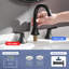 Robinets de lavabo de salle de bain modernes modernes en acier inoxydable noir, 8 pouces pour la maison