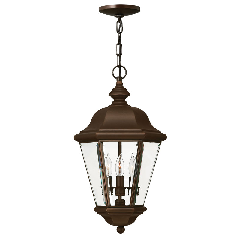 Clifton Beach 3-Light Outdoor Hanging Lantern, Copper Bronze