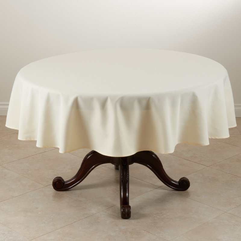 Grace Polyester Round Tablecloth, Black, 72" L x 72" W