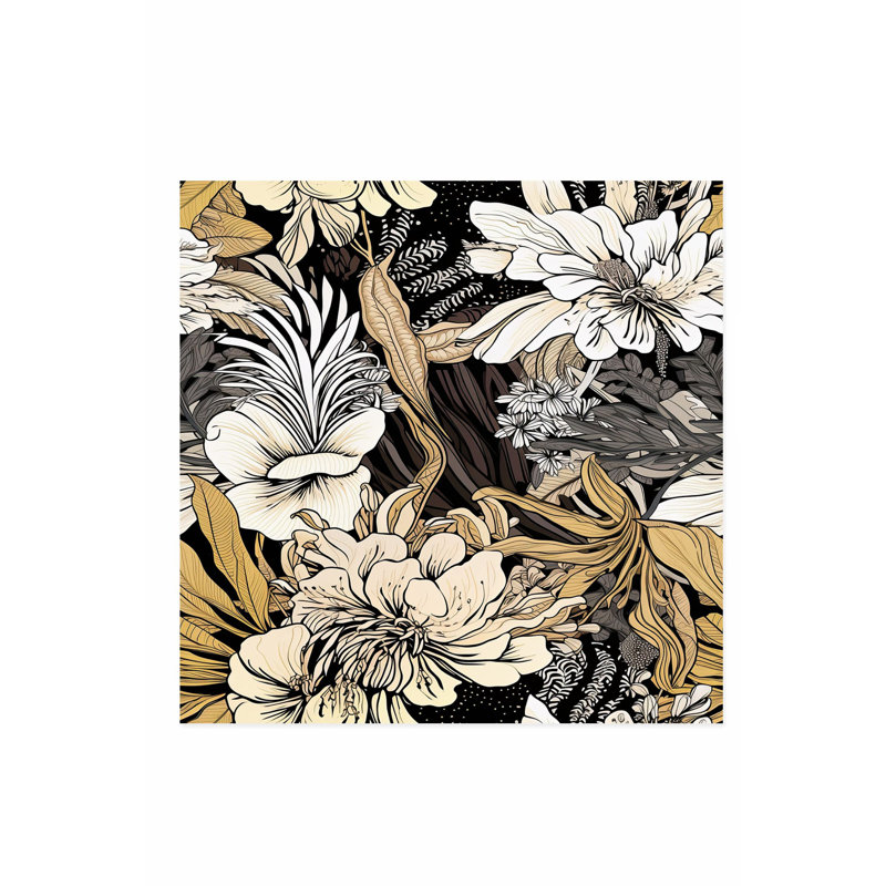 "Floral Luxe Flowers", reproduction d'art moderne sans cadre, H 10 po x l 10 po