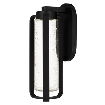Applique murale à DEL de 15,5 pouces: 700 lumens 10W lumineux et intelligent, 3 réglages de température de couleur 3000K / 4000K / 5000K, intensité variable, abat-jour en verre transparent, acier noir, pour les espaces intérieurs humides