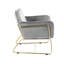Fauteuil d'appoint moderne en velours gris, largeur de 29,5 po, base en métal, poids du décor confortable de 35 lb, base