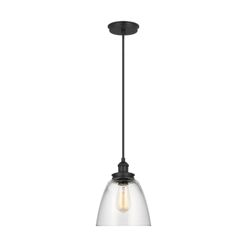 Baskin 1 - Light Pendant, 10.75" H x 9" W x 9" D, Midnight Black
