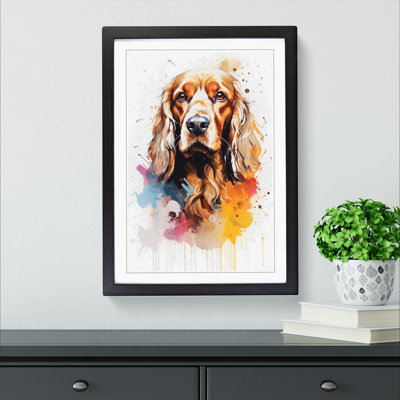 Cocker Spaniel Gestural No.3 - Single Picture Frame Print on Wood