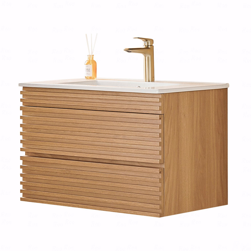 Meuble-lavabo simple mural et flottant 30 po avec lavabo en céramique, 30"