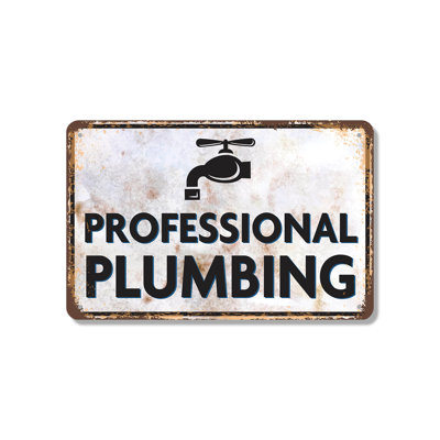Professional Plumbing Vintage Style 10 Inch x 14 Inch Novelty Aluminum Sign