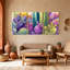 Plantes et fleurs, cactus coloré, ensemble de 3 reproductions d'art sur toile-240724385