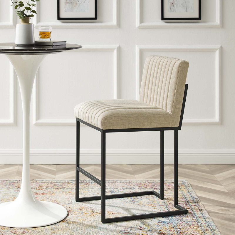 Tabouret de bar Indulge, Tabouret de bar (siège d'une hauteur de 26,5 po), Mélange de polyester beige, 1