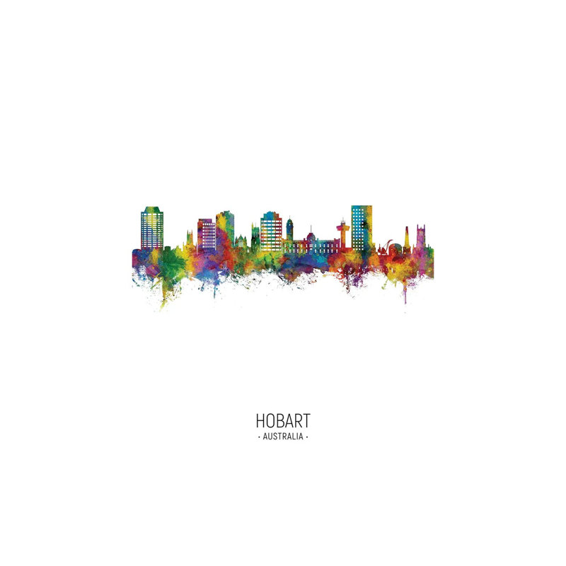 Hobart Australia Skyline Portrait by Michael Tompsett - Wrapped Canvas Gallery-Wrapped Canvas Giclée, 20.32 cm H x 30.48 cm W