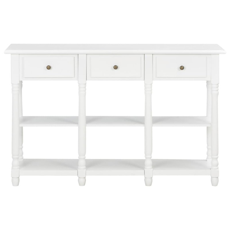 Khoury Console Table, 76cm H x 110cm W x 30cm D, White, White