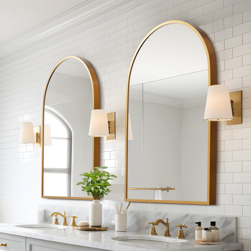Metal Arch Mirror, Gold