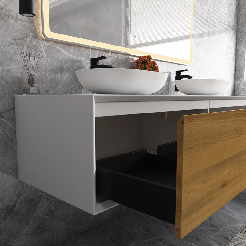 Ensemble de meuble-lavabo double 72 po avec plateau Quane