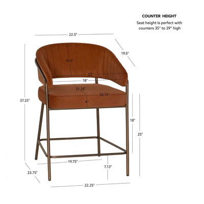 Tabouret de comptoir rembourré Sheriden