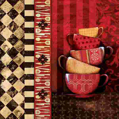 «Coffee Cup Collage», impression sur toile tendue
