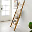 Échelle à couvertures en bois massif - Serviette décorative rustique et support à courtepointe pour le rangement du salon, de la chambre à coucher et de la salle de bain