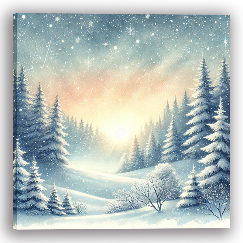 «Winter's Whisper: Dusk's First Light», reproduction sur toile, H 30 po x l 30 po
