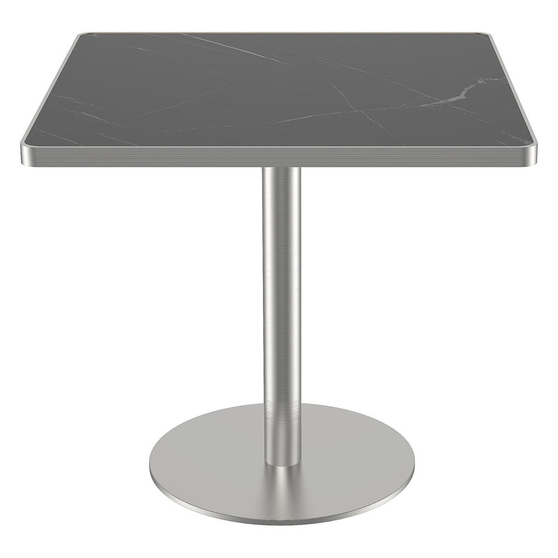 Table carrée bistro moderne tulipe 31,5 pouces avec plateau en faux marbre, facile à assembler, structure en métal robuste