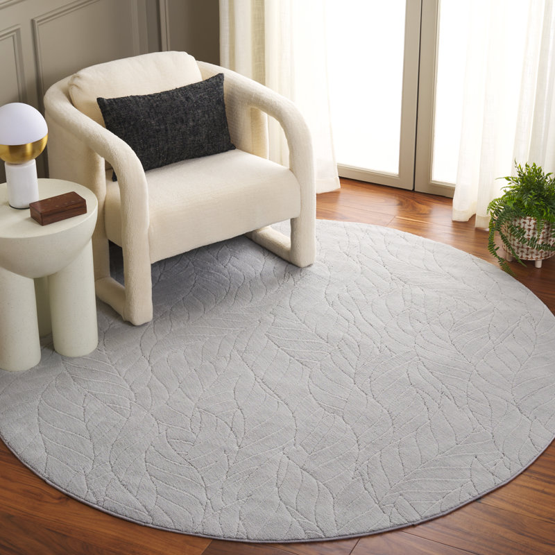 Tishonda Performance Machine Washable Floral Rug, Round 6'