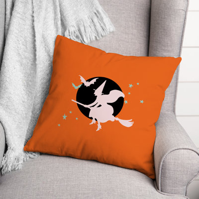  Flying Witch Square Pillow Cover & Insert