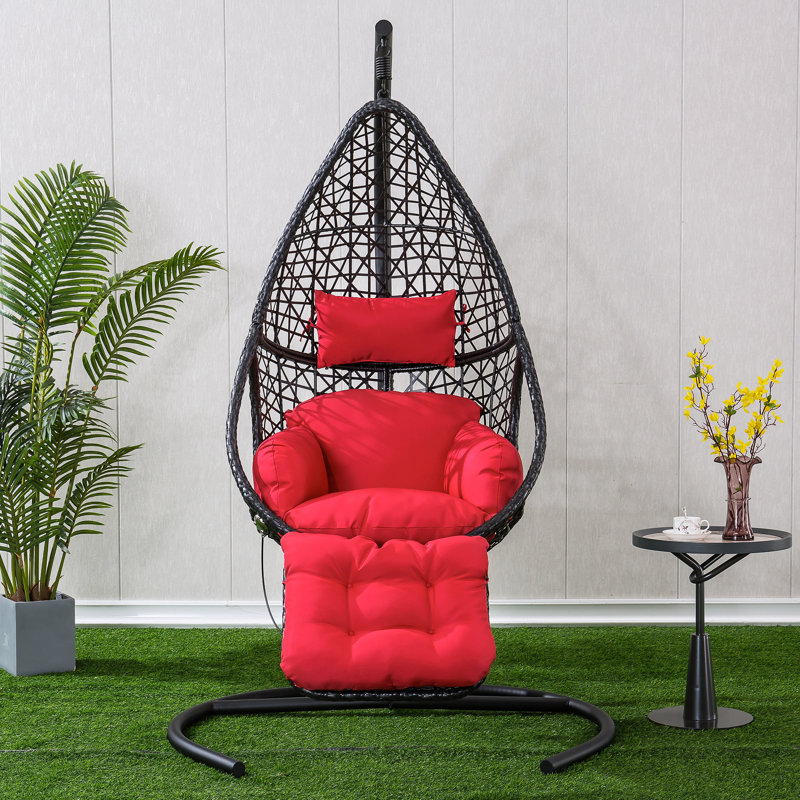Fauteuil à œufs avec support Cidney, Rouge