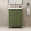 Petit meuble-lavabo de style vintage 24 po avec lavabo en céramique, 2 portes à fermeture douce, tablette réglable