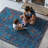 GLN Rugs Contemporary Collection - Machine Washable Modern Area Rug, Contemporary Washable Rug, Non Slip Area Rug, Abstract Living Room Rug, Bedroom Rug, Bathroom Rug (Dark Blue Rug)-908924700