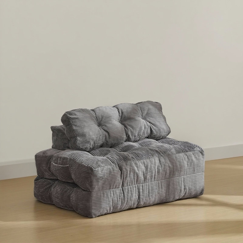 Convertible Sofa Bed, With Pillow, Dark Gray