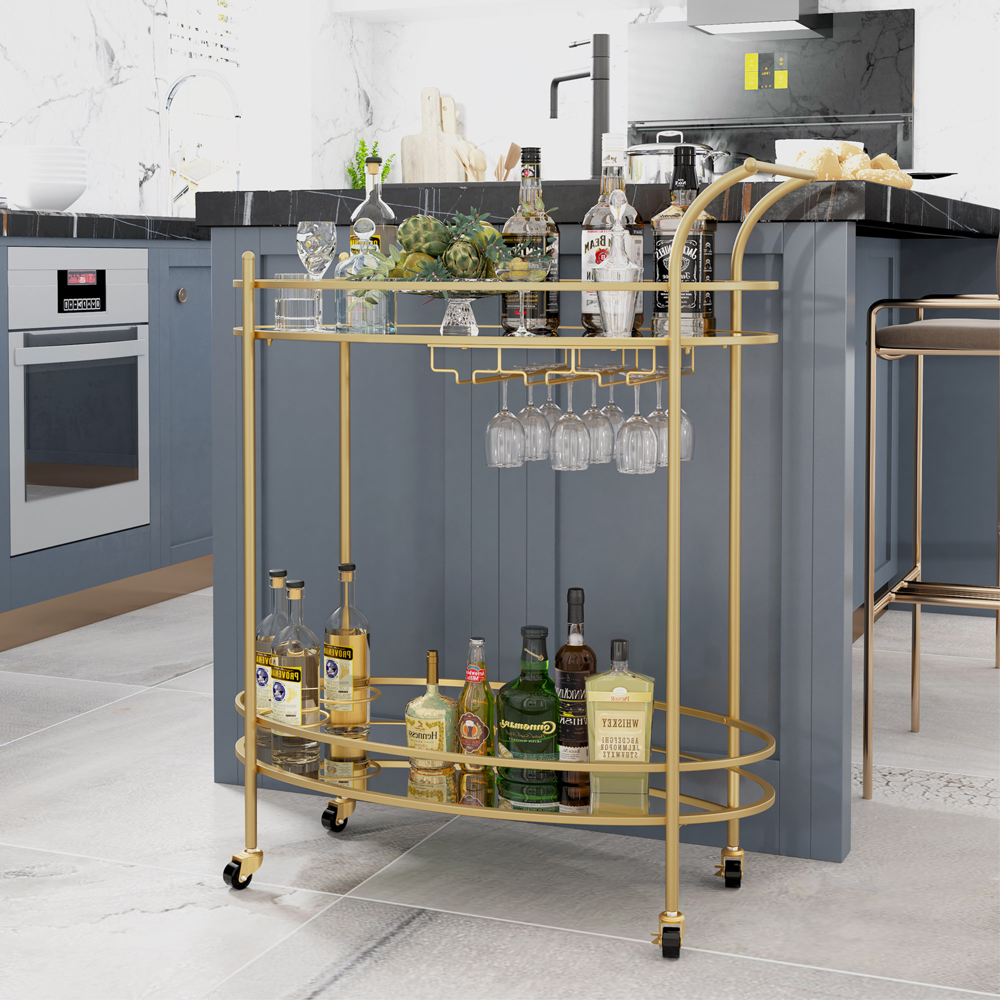 Winston Porter Westborough Bar Cart Gold