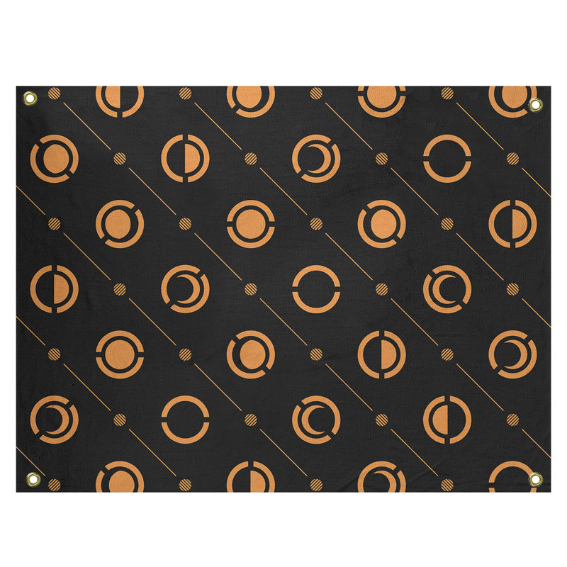 Tapisserie, H 26 po x l 36 po, Noir/orange
