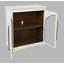 Armoire d'appoint de style transitionnel arqué 33 po avec portes en verre Sherree-106492255