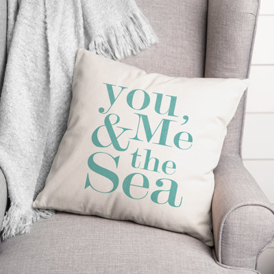  You Me and Sea Square Pillow Cover & Insert