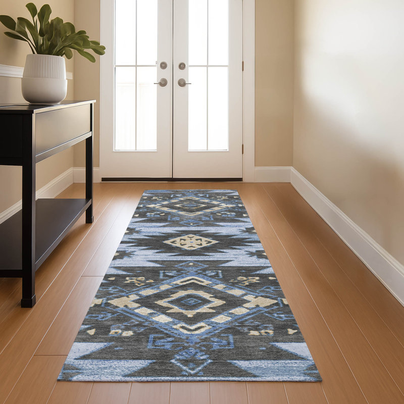 Premium Machine Washable Mayfield AMF1945 Tribal Rug, Runner 2'3" x 7'6"