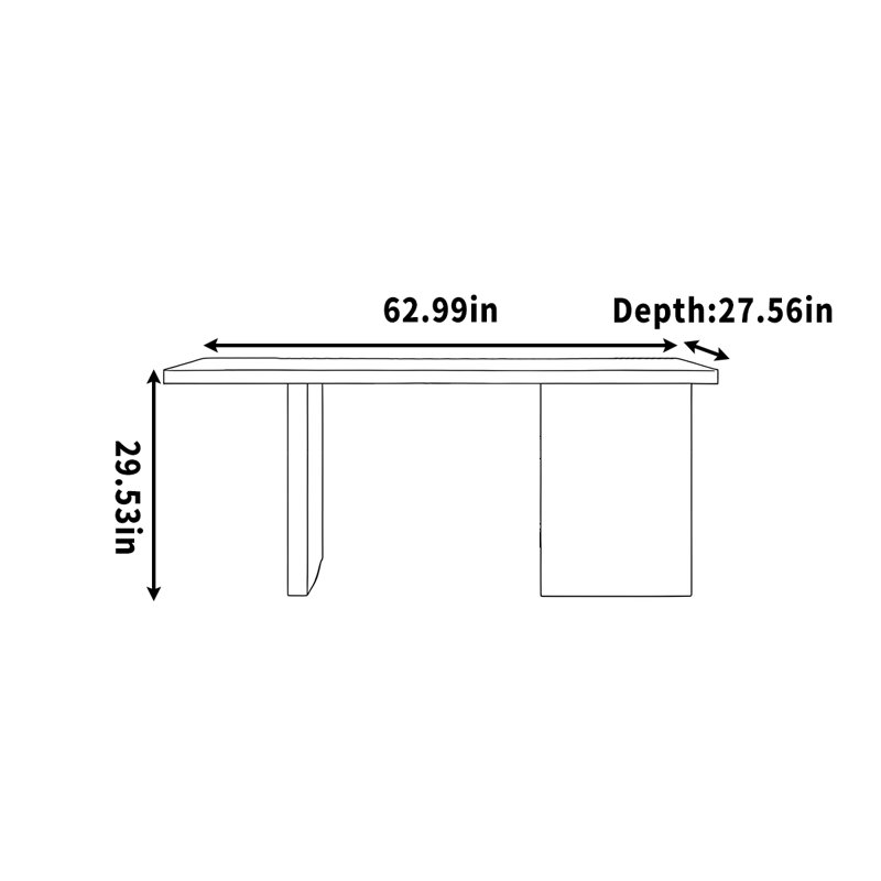Dinkins, H 29,53 po x l 62,99 po x P 27,56 po
