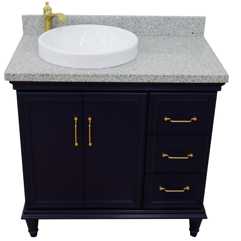 Ensemble de meuble-lavabo simple 37 po Liddington, Bleu