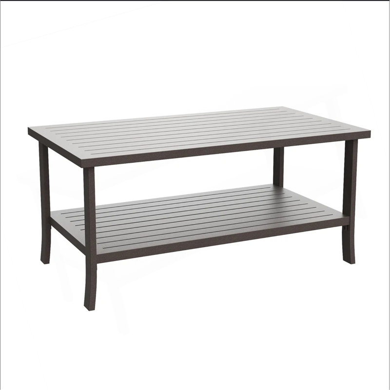 Table basse d'extérieur 37 po x 21 po brun