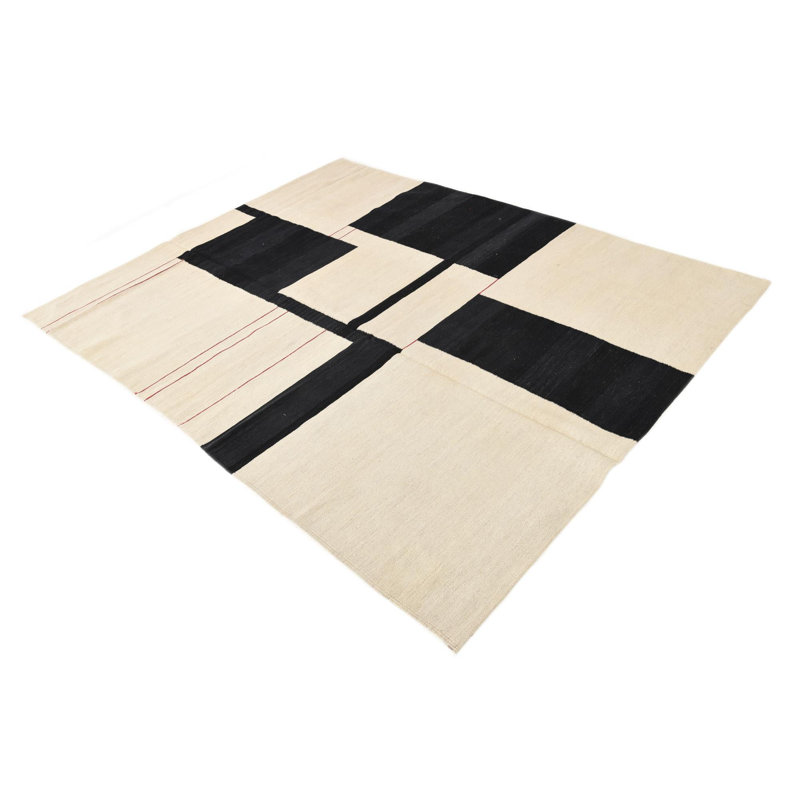 Tapis noir et blanc Ponce