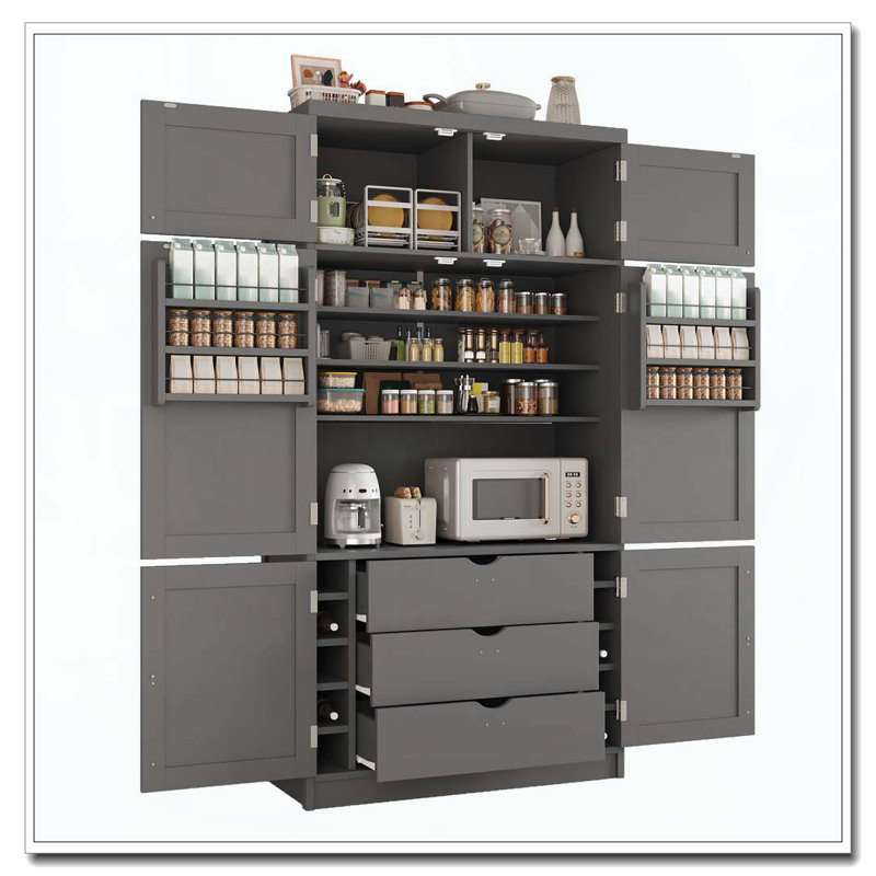 Grand garde-manger autoportant pour grande cuisine, Gris
