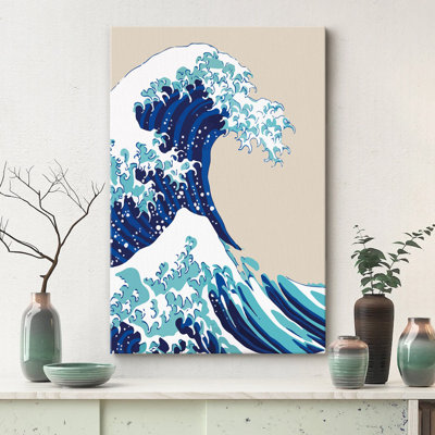 The Great Wave by Kanagawa Ukiyo-e, Japanese Asian Style Vintage Pictures, Giclee Canvas Digital Print Framed Wall Art