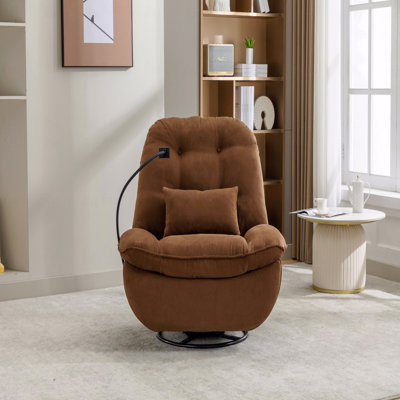 Power With Recliner Function Swivel Glider Usb Charger With Bluetooth Music Player Different Function Sleep Working Game And Leisure Model Gray